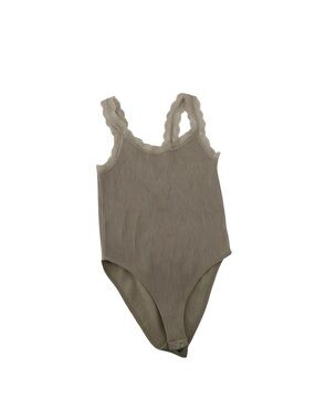 Women's cute one piece slim top Size s/m tan Good Used